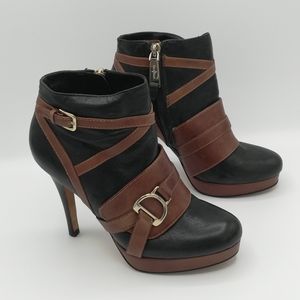 Cole Haan Black and Brown Ankle Boots